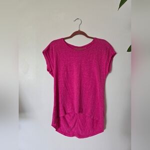 Eileen Fisher XXS oversized Fits A Small Pink 100% Linen Short Sleeves Top